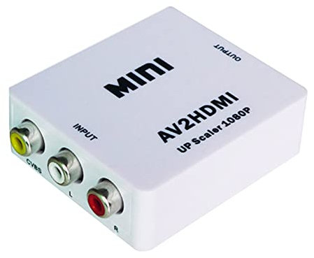 P97C RCA a HDMI, adattatore RCA a HDMI, Aukson Composite Cinch 3RCA CVBS a HDMI Video Convertitore Supporto PAL/NTSC per TV DVD PS3 Sky VHS STB Blue Ray con cavo di alimentazione USB