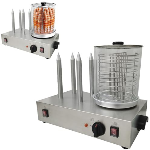 INTBUYING 110V Commercial Electric Hot Dog Machine Steamer Bun Warmer Bread Breakfast Sausages Taquitos Maker Cooker Stainless Steel 650W for Restaurant Casual Fast Food Equipment