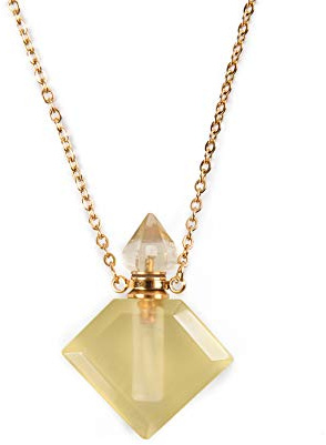 YGLINE Natural Healing Stone Essential Oil Diffuser Perfume Bottle Pendant Necklace