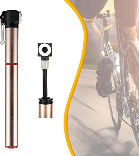 DORALO Mini Fahrradpumpe Luftpumpe, Ball Pumpe Mit Nadel, Kompakt Leichte Rahmenpumpe Für Presta Und Schrader Ventile, 21 cm (Schließlänge)