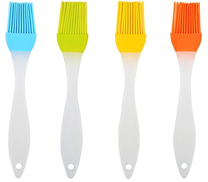 4 Pezzi Pennelli da Cucina in Silicone, Pennelli Cucina Resistente alle Alte Temperature, Pennello Cucina, Pennello, Per Dolci Adatto per Pasticceria, Barbecue, Bistecche (Giallo/Verde/Blu/Arancione)