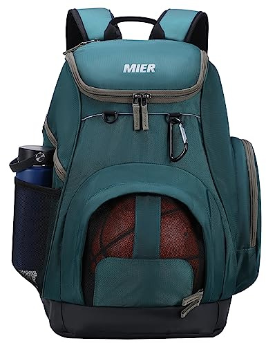 MIER Gym Backpack 40L Basketball Backpack with Ball Compartment & Shoes Storage Multi-Functional Sports Soccer Bag Large Equipment Back Pack Volleyball Backpacks for Men Women, Dark Green
