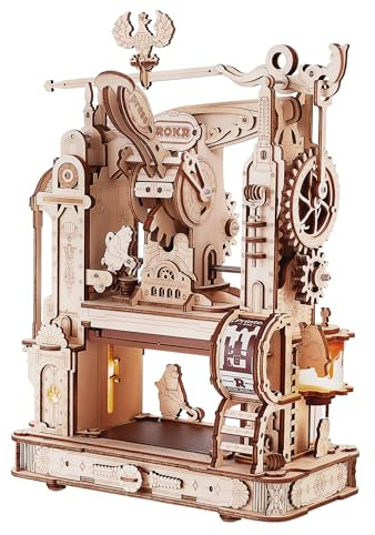 ROKR Puzzle 3D in Legno Kit di Modelli Modellismo da Costruire Adulti, Macchina da Stampa Classica Ingranaggi Meccanici, Regali di Compleanno di Natale, 303 Parti, LK602
