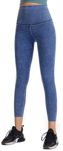 Onsoyours Jeggings Donna Vita Alta Leggings Stretchy Treggings Fitness Sportivi Pantaloni in Denim Yoga Elastici Morbido Leggings Jeans A Blu L