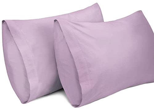 Lirex 2er Pack Kissenbezug 40 x 80 cm - 100% Baumwolle Kissenbezüge-Anthrazit-Kissenhülle-Hypoallergen, Oeko-TEX Zertifiziert, Helles Lila