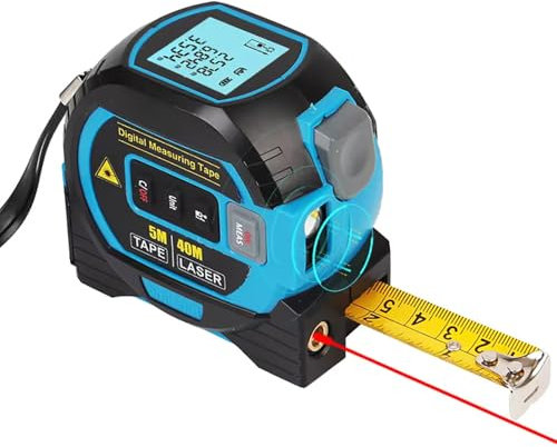 Misura di Nastro Laser Telemetro Laser 3 in 1, strumento di misurazione laser digitale 131 piedi/40 m, metro a nastro 16 piedi/5 m e laser a linea incrociata, misurazione area/volume/distanza