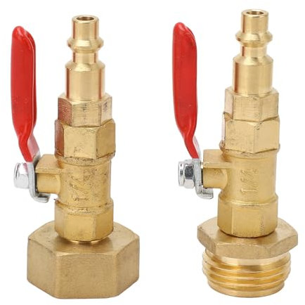 Adattatore di Scarico per, Rubinetto Valvola Irrigatore Acqua Antigelo con Connessione Rapida 1/4 Pollici, Filettatura GHT 3/4 Pollici per Rimorchio/per Barche