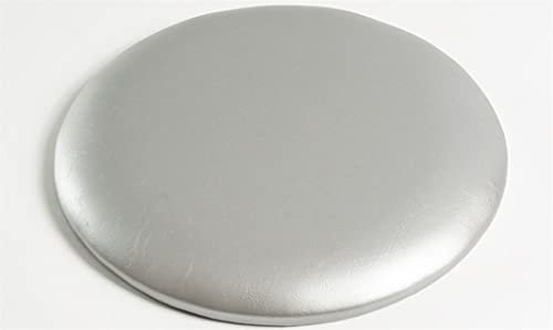 Cojín redondo de cuero para silla, impermeable, esponja para sillas de comedor, taburetes de bar, alfombrilla, ventana de bahía, color gris claro, 45 x 45 x 3 cm