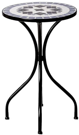 BUTLERS Beistelltisch Ø35cm Eisen & Keramik -Palazzo- Runder Mosaiktisch | Wetterfester Blumenhocker, Kleiner Gartentisch | Nachttisch im mediterranen Design | Balkonmöbel & Gartenmöbel