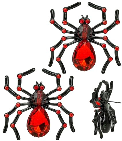 W WIDMANN MILANO Party Fashion - Araignée fantaisie avec strass | Bijoux araignée pour Halloween, les événements gothiques, le carnaval, les soirées à thème et les costumes effrayants