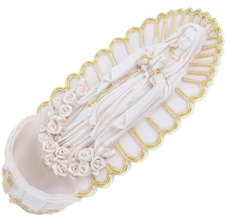 Homoyoyo Holy Water Font for Home and Religious Altar, Resin Decorative Piece with Unique Design, Easy to Install Beige Hanging Ornament for First Communion and Housewarming Altar Decor