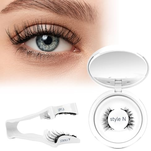Higu clace Pestañas magnéticas con aplicador, Pestañas magnéticas sin delineador de ojos, Aspecto natural, No necesita pegamento(Kit-N2)