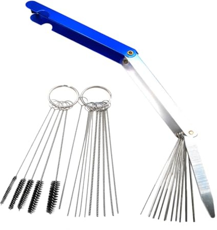 UTHCLO Kit di Pulizia Carburatore Spazzole Professionali Set Utensili per Detergente Corpo Farfallato per Veicoli a Due Ruote Strumento per Rimuovere Depositi e Ostacoli nei Passaggi
