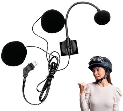 Hjälm intercom mikrofon – svamp ABS 77 cm 10 stift | Motorcykel hjälm hörlurar mikrofon vattentätt ljudsystem högtalare ersättningskit | för resor cykling ridning