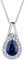Elli Halskette Damen mit Anhänger Tropfen Saphir und Kristalle in 925 Sterling Silber 45 cm lang