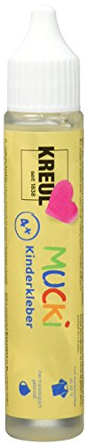 KREUL 24381 - Mucki Kinderkleber, 29 ml pen, wasserlöslich, lösemittelfrei, PVC-frei, geruchlos, universell einsetzbar, parabenfrei, glutenfrei, laktosefrei, vegan, auswaschbar, glasklar