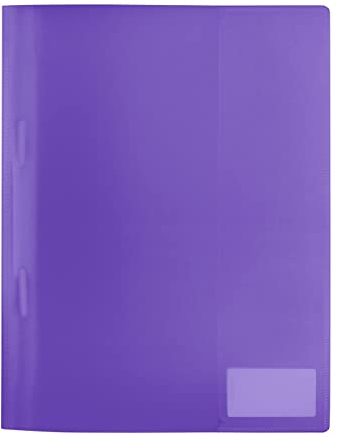 HERMA 19498 Schnellhefter A4 Transluzent Violett Lila, 3 Stück, Sichthefter aus Kunststoff mit Beschriftungsetikett, Einstecktasche & Metallheftzunge, Plastik Schnellhefter Set für Schule & Büro