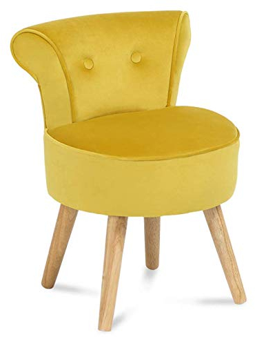 IDMarket - Fauteuil Crapaud en Velours Jaune