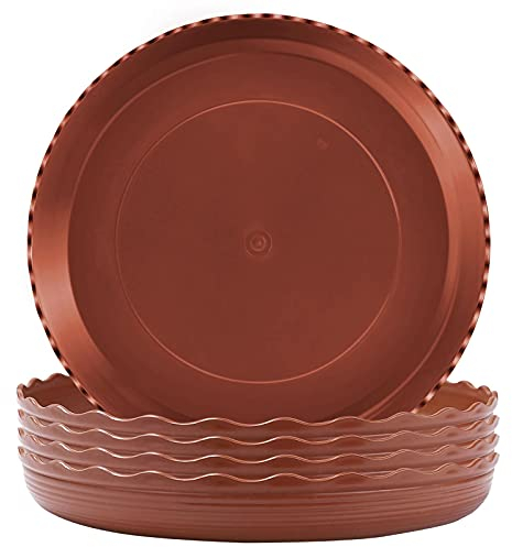 TStarJungle 5 Pack Plant Saucers, Flower Pot Drip Trays for Indoor/Outdoor Plants Garden Saucers Plant Pot Saucer Trays, Surface Protection for Household Plants - 15cm