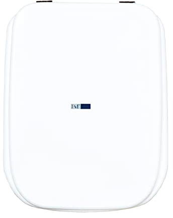 BM 7016 Copriwater Sedile Tavoletta WC Coperchio Toilet Seat Bagno in Legno MDF Bianco Quadrato Rettangolare, Misura Standard Fissaggio dal Basso Cerniere Incluse