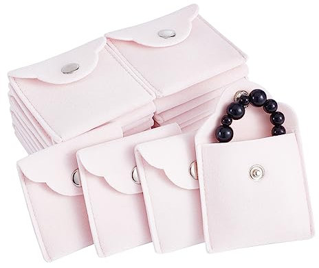 Nbeads 20 sacchetti per gioielli in velluto con bottone a pressione, sacchetto regalo di lusso per caramelle e gioielli, collana