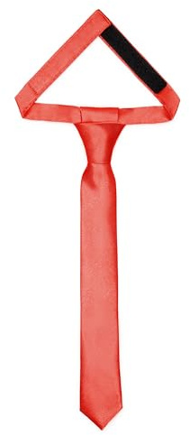 Ladeheid Corbata para niños para chicos - Aspecto elegante brillante, Pre-atada con cierre autoadherente, Perfecta para ocasiones especiales - Corbata de clip estilosa TKS (31cm x 4cm, Rojo)