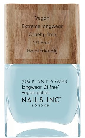 Nails.INC 73% Plant Power Nagellack, langanhaltende Nagelfarbe, hält bis zu 10 Tage, schnell trocknend, tierversuchsfrei, vegan, 21 freie Formel, Sky's My Limit, 14 ml