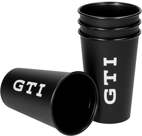 Volkswagen 3A4069604 dryckesbägare (4 stycken) GTI Design dryckesbägare kopp 300 ml, svart