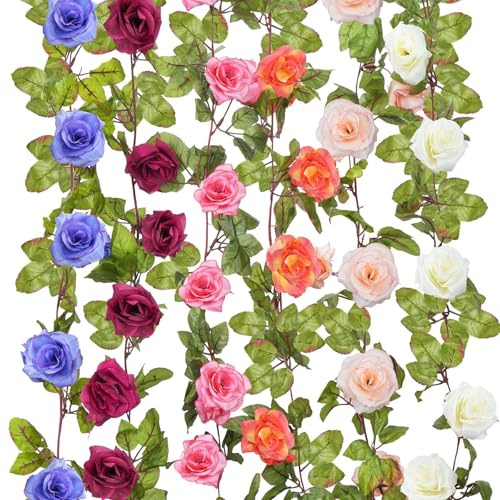 HUAESIN 6PCS Guirnalda de Flores Artificiales 2.3m Guirnaldas de Rosas Artificiales Guirnalda Flores Flores Artificiales Decoración Guirnalda Flores Artificiales para Decoración Balcón Valla Jardín