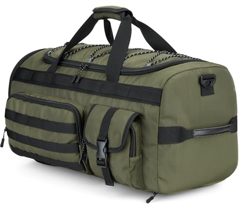 Gonex 45L Sporttasche & Reisetasche Herren, 3-in-1 Tragbar Taktische Trainingstasche mit Schuhfach – Für Fitnessstudio, Training & Reisen (Armeegrün)