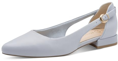 MARCO TOZZI Femmes Ballerines Semelle intérieure Feel Me Moelleuse Cuir Doublure intérieure Douce Bout Pointu, Bleu (LT.Blue), 40 EU