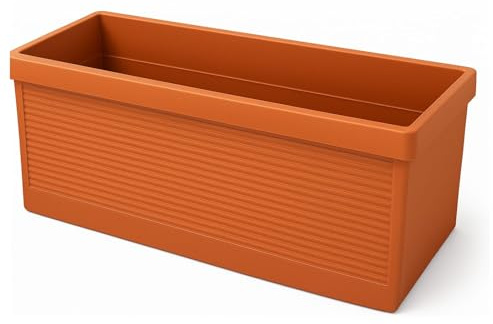 Generico Cassetta Millerighe in Terracotta 99x44x42 cm – Fioriera Artigianale da Esterno – Vaso Rettangolare Scannellato per Piante e Fiori – Fatto a Mano in Italia