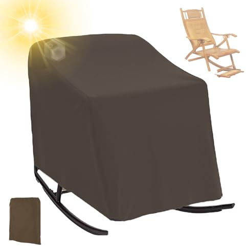 Cubierta para Silla Mecedora de Madera, 70*97*99cm Fundas Protectora para Rocking Silla para Exteriores , Fundas Protección para Sillón Balancín Relax de Patio Bal(Size:210D：70*97*99cm,Color:brown)