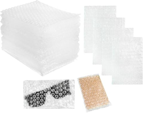 Lot de 100 sacs à bulles en plastique de 10 x 15 cm. Emballage de protection pour protéger les articles délicats et envoyer des colis en toute sécurité. Parfaits pour ranger et stocker de petits