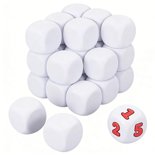 BENECREAT 24 Dadi In Schiuma Bianca - 51mm, Blocchi di Schiuma Graffiti Dadi Personalizzabili Grandi per Progetti Artistici Creativi, Accessori per Giochi di Festa, Didattica