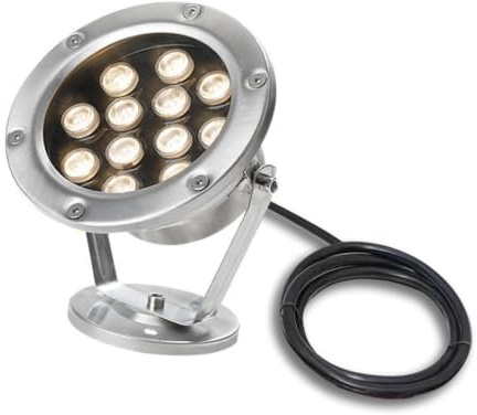 QICBYING 24 V nedsänkbar LED poollampa – IP68 rostfritt stål dammlampor reservoarlampor, RGB utomhus infälld spotlampa, 360° justerbar vinkel landskap dekorativ belysning (rött ljus, 6 W)