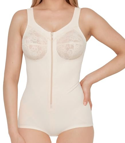 Susa Hosenkorselett ohne Bügel Classics I Korselett Damen I Shapewear Damen stark formend I Mieder, Body mit Shaping Effekt I Formt Taille, Bauch & Po, 125 D, Beige (Haut 010)
