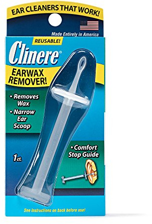 Clinere Ear Cleaner Earwax Remover Reusable Tool with Comfort Guide, Narrow Ear Scoop for Safely & Gently Cleaning Ear Canal at Home, Earwax Removal Cleaning Tool, Itchy Ears, Ear Wax Buildup, 1ct