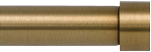 Ivilon Side Window Short Curtain Rod - End Cap Style Design 1 Inch Pole. 16 to 28 Inch Color Warm Gold