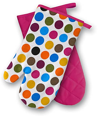 Ofenhandschuhe Kitchen, gepunktet, 1 Paar, PSA-Kategorie II bis 250°C hitzebeständig, geprüftes und zertifiziertes Produkt