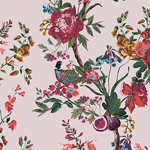 Graham & Brown Joules Forest Chinoiserie Antique Cream Wallpaper | Easy Paste The Wall Application | Cream Floral Design | Eco Friendly