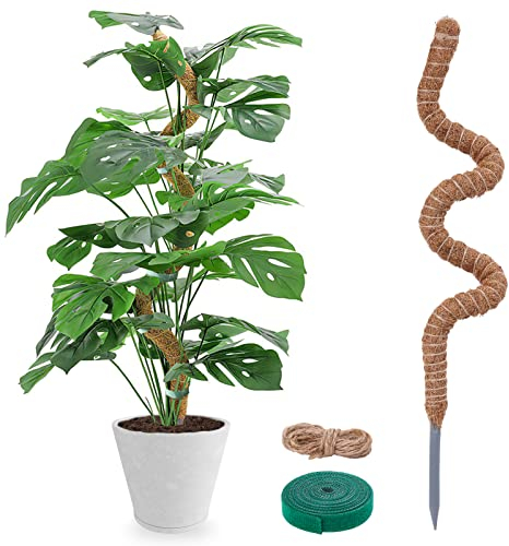 Moosstab für Monstera - 120cm Biegsame Pflanzenstütze für Indoor, Handgemachte Coco Coir Pole Rankhilfe Unterstützung für Creeper Wachsen Nach Oben