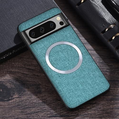 FIFTHAVE Magnetisch Handyhülle Google Pixel 6A Hülle kompatibel mit MagSafe,Hardcase Schutzhülle Google 6A Hart PC Case Slim Matt Cover Dünn Weich TPU Kratzfest Bumper 6.1'' Grün
