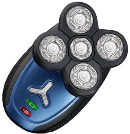 HAKIDZEL 1set Rasoio Elettrico Con Testine Rotanti Macchina Per Rasatura Della Testa Ricaricabile Lavabile e Pratica Nero Blu