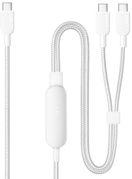 Anker Cable,4FT 2-in-1 USB C to USB C Cable 140W Max,Fast Charging for iPhone 17/17 Pro Max/16 Series,MacBook Air/Pro,and More(Braided,White)