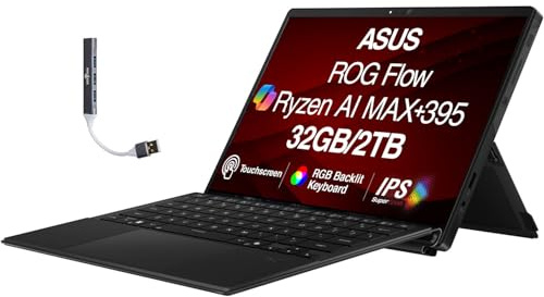ASUS ROG Flow Z13 2-in-1 Creator Laptop 13.4 180 Hz Touchscreen LCD WQXGA (2560 X 1600) Display (AMD Ryzen AI MAX 395, 32GB LPDDR5X, 2TB SSD, RGB KB, WiFi 7, Win 11 Pro) w/DKZ USB Port Expander
