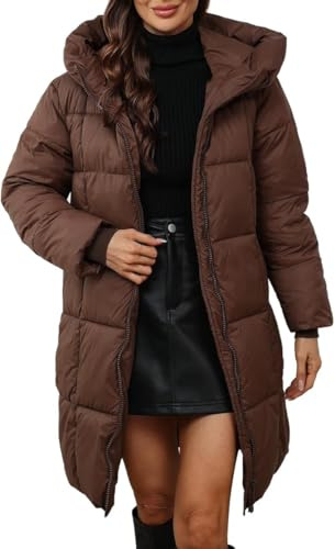 coats for women uk, Winter Coats Mid-lenght Down Puffer Clothing Ladies Lightweight Waterproof Jackets Fur Hood Plus Size Trench Coat Long Sleeve Warm Outwear Hiking Outfits Black