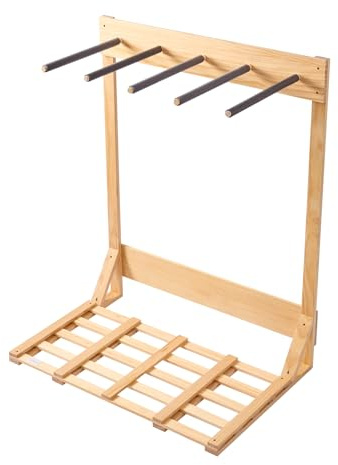 VEVOR Soporte Vertical para Tablas de Surf, Soporte de Madera de 4 Niveles para Almacenamiento y Exhibición de Tablas de Surf, Estante de Tabla Independiente para Wakeboard, Snowboard y Esquís