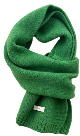 Pluto & Fox Sciarpa In Lana Unisex Per Donna E Uomo Colore Accattivante Design Base Versatile Stole Per L'inverno (Verde, 155 * 20cm)