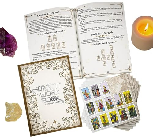 Tarot Arbetsbok Astrologi Spådom Meditation Daglig Praktik Arbetsdagbok | Inbunden Tarotdagbok För Kvinnor Journalföring, Läsdagbok, Daglig Meditation och Vägledning för Vuxna,